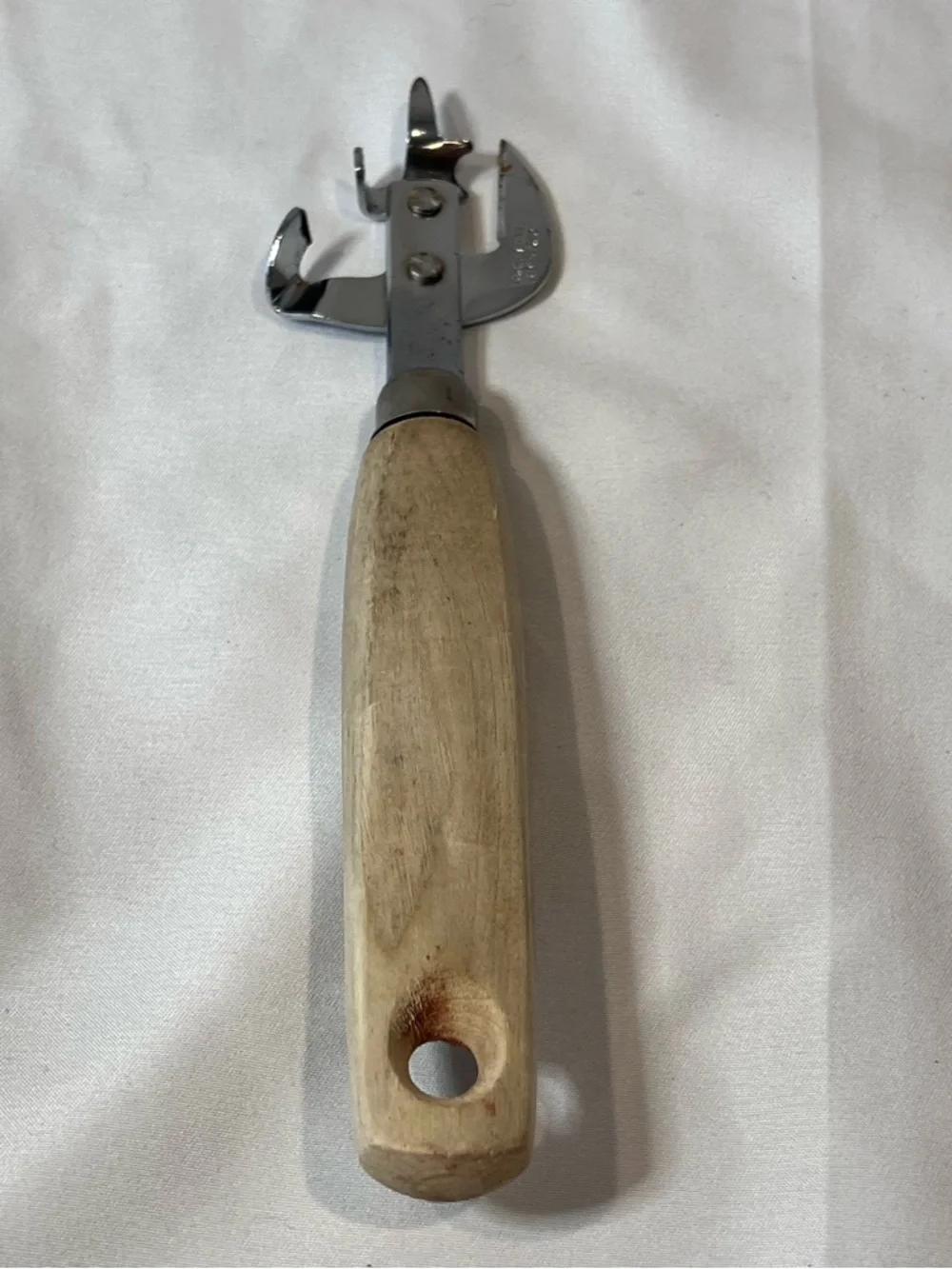 Vintage EKCO USA Wood Handle Can Opener Bottle Opener Church Key Kitchen Tool